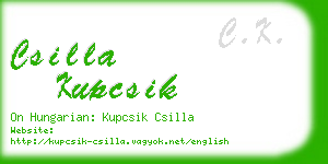 csilla kupcsik business card